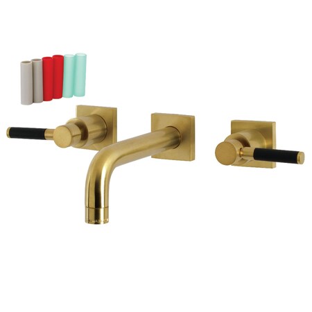 Kingston Brass KS6127DKL Two-Handle Wall Mount Bathroom Faucet, Brushed Brass KS6127DKL